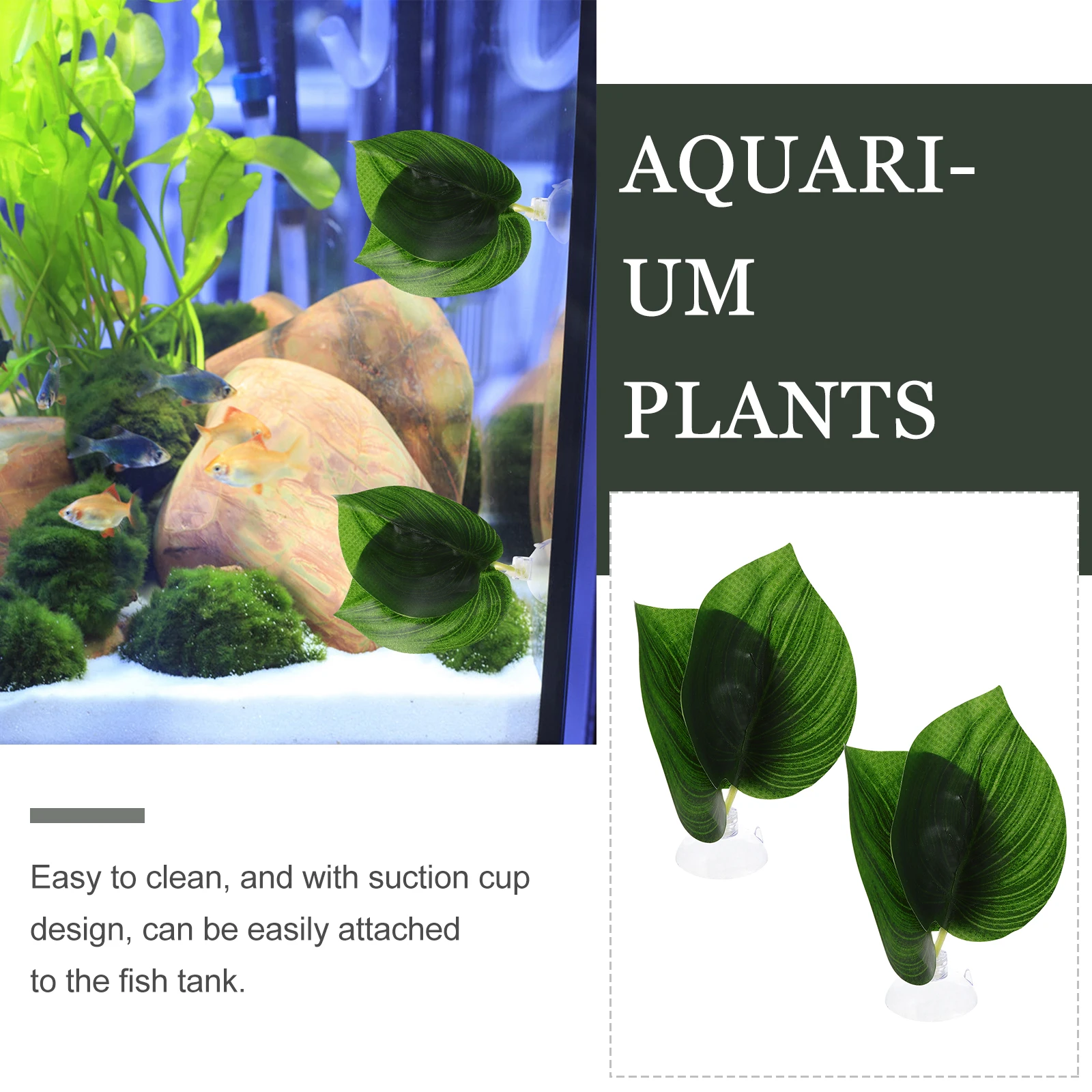 

2Pcs Artificial Fish Tank Plants Lifelike Simulation Plastic Reptile Plants Aquarium Landscaping Pet Crawler Supplies