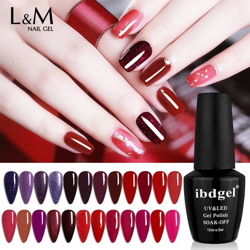 L & M 24 colori smalto per unghie Gel Base opaca Top Coat per Soak Off Gel Polish UV LED Gel vernici Semi permanenti Design Nail Art