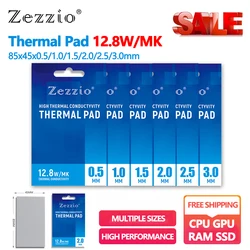 Zezzio Thermal conductive silicone pad conductivity 12.8W/MK Multi-Size for chip Graphics card Mining CPU GPU Thermal Pad