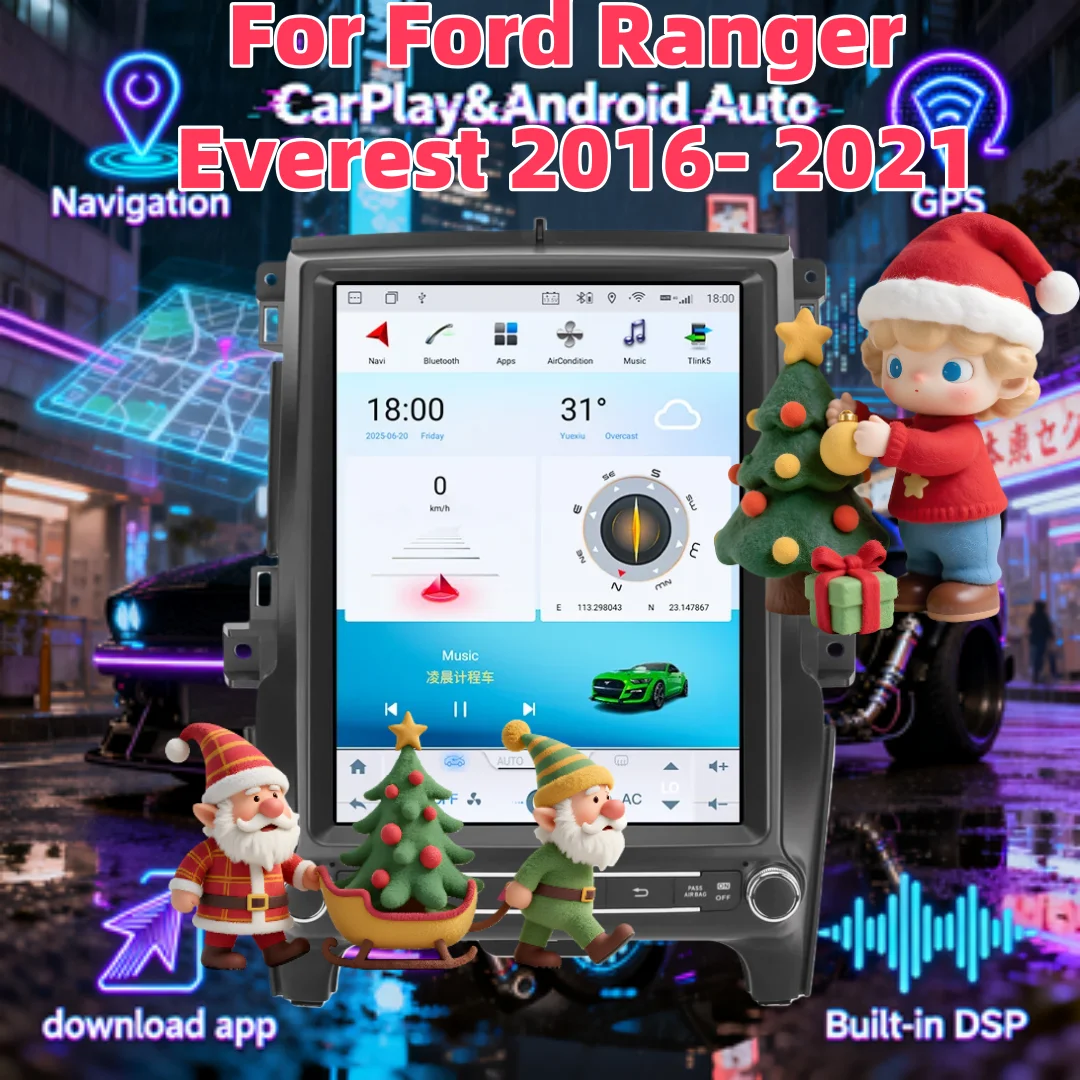 

Android 14, мультимедийный плеер, радио для Ford Everest Ranger 2016-2021, беспроводной CarPlay, сенсорный экран, Bluetooth, GPS, левыйHD, RHD