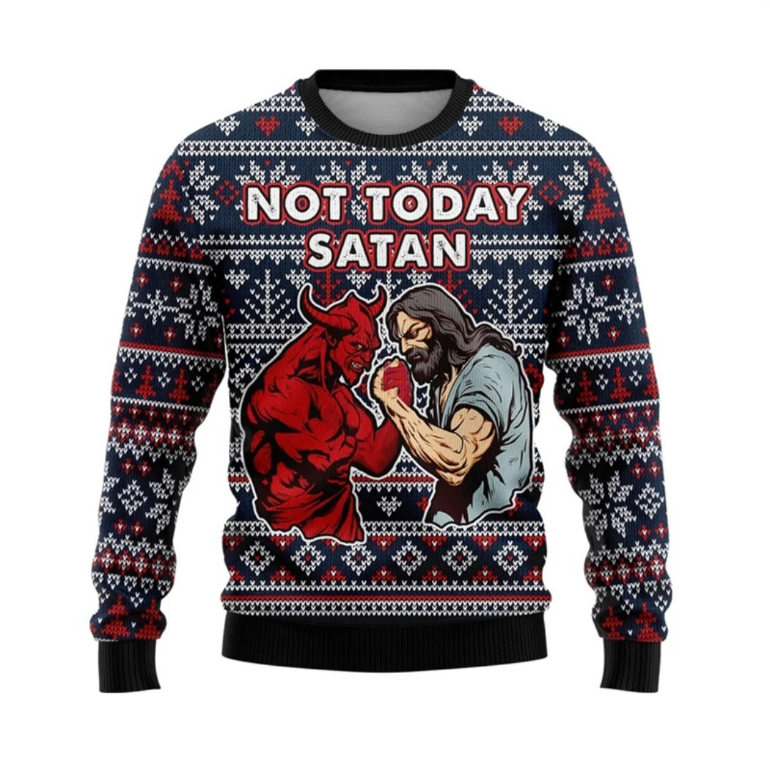 Рождественские толстовки с рисунком Иисуса Санта-Клауса, осенние модные толстовки Y2K, детские толстовки, мужские и женские толстовки