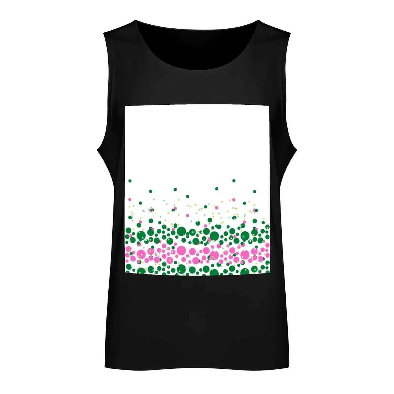 녹색과 분홍색 점선 디자인 탱크 탑 남자 옷 체육관 조끼 남성 체육관 셔츠 남자