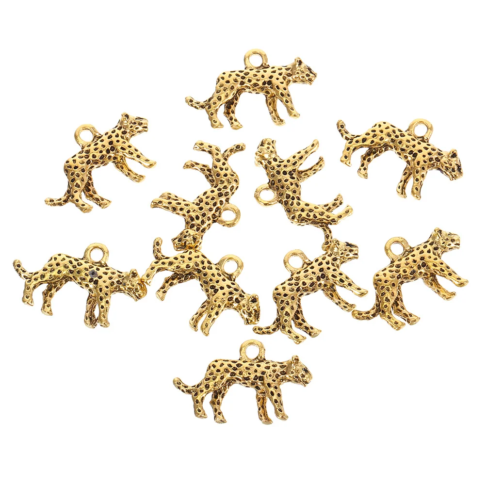 20Pcs Leopard Charms Unique DIY Jewelry Accessories for Necklaces Bracelets Keychains Zinc Alloy Animal Pendants