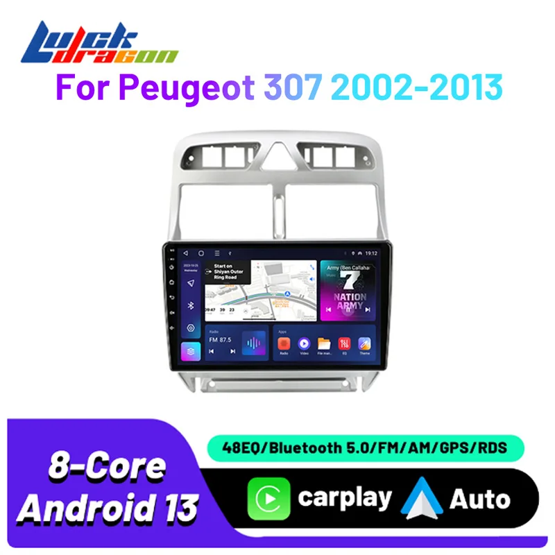 2Din Android Carplay Wireless Bluetooth For Peugeot 307 2002-2013 Multimedia Automotive Car Video Stereo Car Radio Stereo wifi