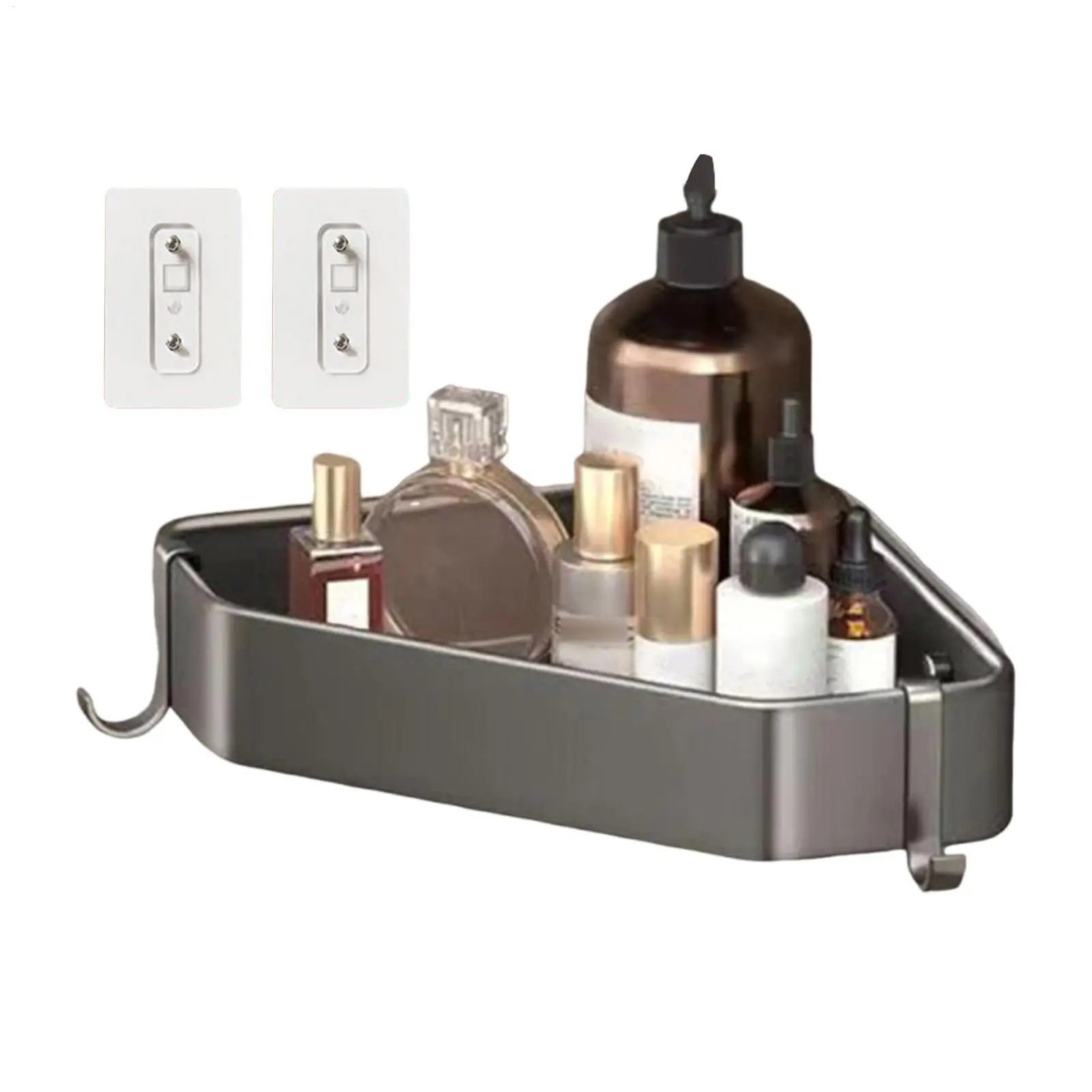 

Shower Shelf No Drilling Bathroom Rack Anti-Slip Triangular Shower Corner Shelf For RV Apartment Home Dormitory Bathtub