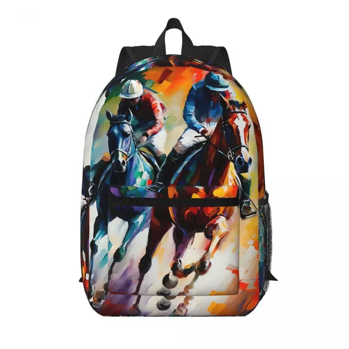 

Vibrant Equestrian Horse Racing Student Backpack School Bag Hiking Travel Daypack for Boys Girls Bookbag Shoulder Bags