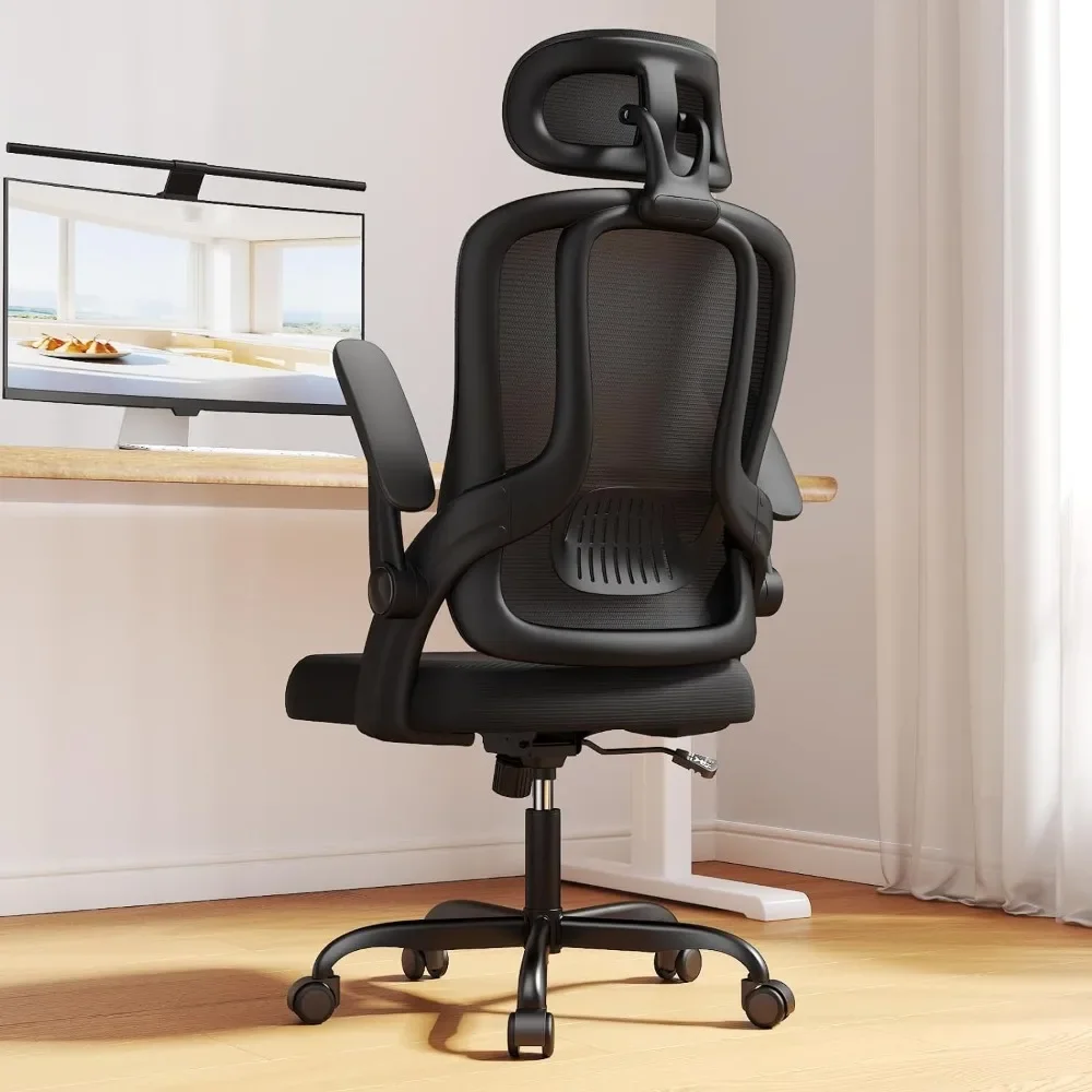 Silla de escritorio ergonómica con respaldo alto y reposabrazos 3D, soporte lumbar, silla de ordenador de malla con reposacabezas ajustable