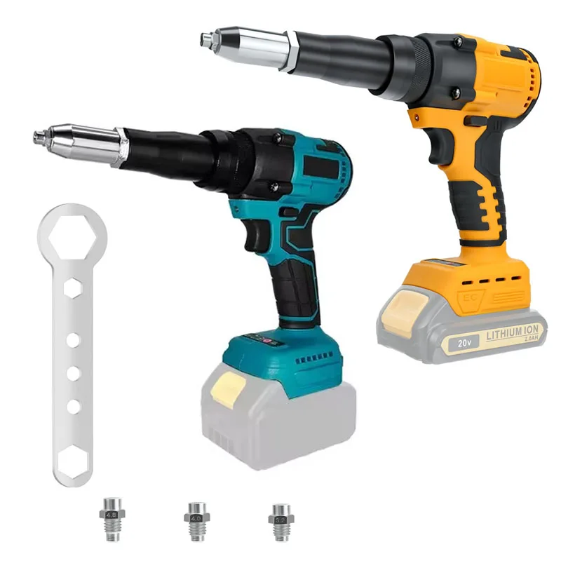 Brushless Electric Rivet Gun 2.4~4.8mm Cordless Rivet Nut Gun Drill Insert Automatic Riveting Tool For Makita/DEWALT Battery