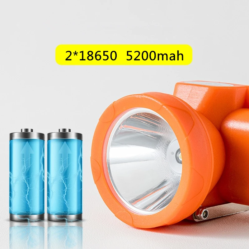 

Ip68 Waterproof Headlamp Mine Explosion-Proof Headlight Outdoor Exploration Seaside Diving Light 2 * 18650 Lithium Battery 80w