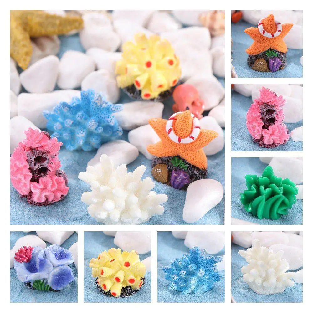 Doll Houses Simulation Coral Aquarium Mini Dollhouses Artificial Coral Resin Ornaments Cute Simulation