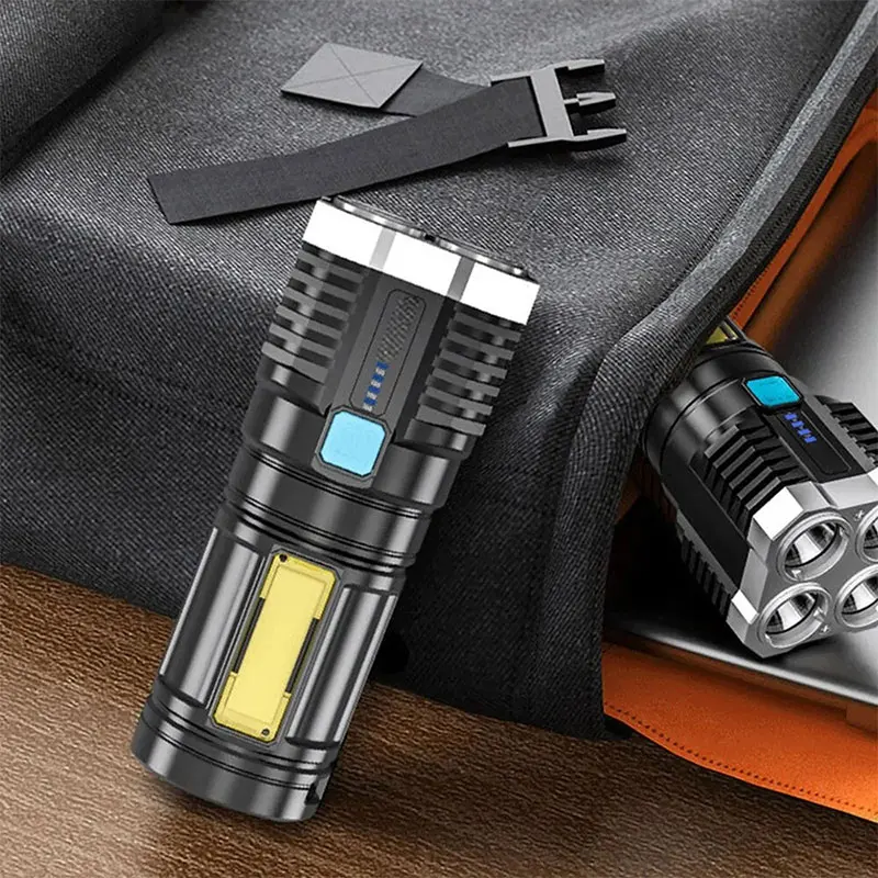 Powerful Flashlights Portable Rechargeable LED Camping Lamps Torch Light Waterproof Long Range Lanterns Self Defense