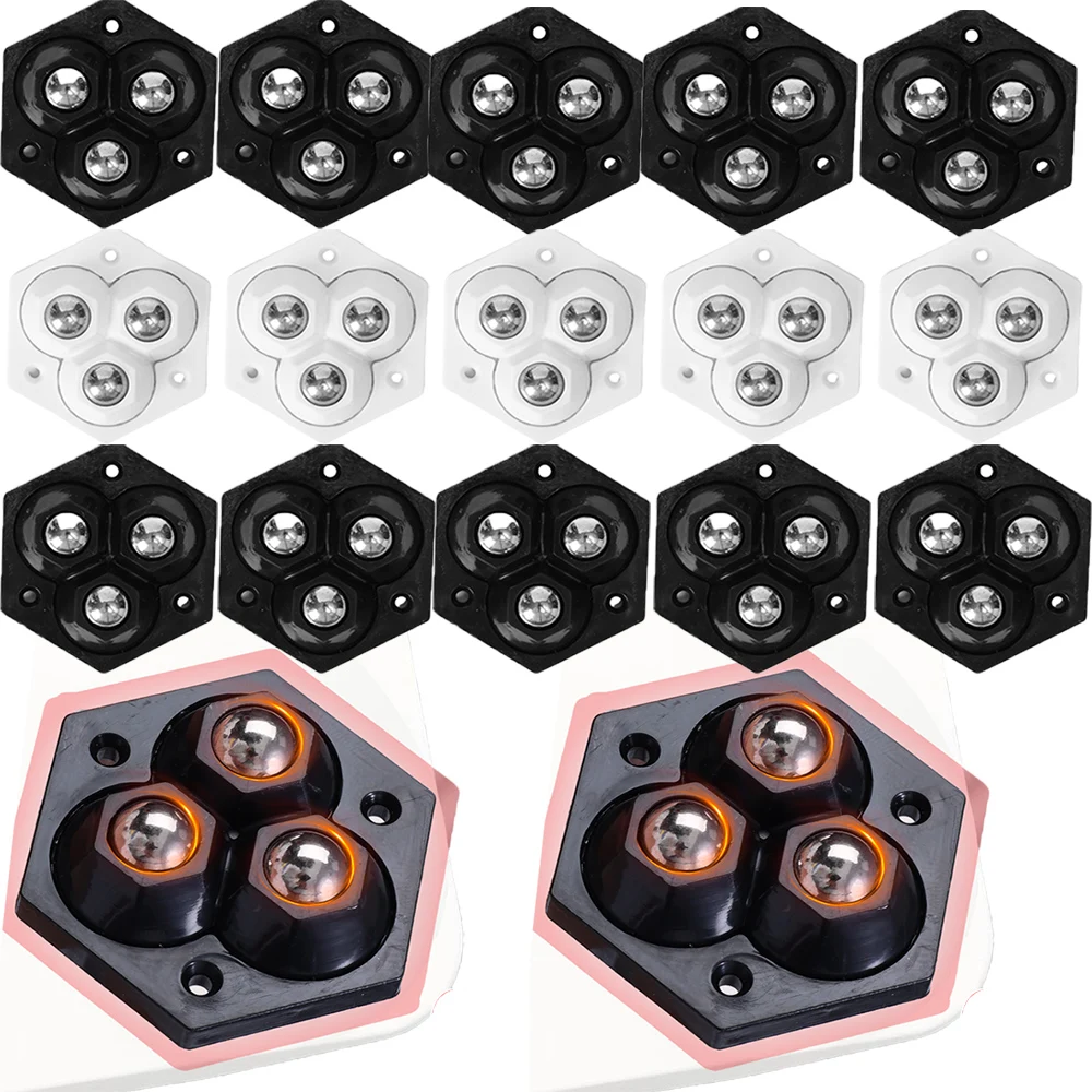 4 ruedas autoadhesivas polea universal de acero inoxidable 360 °   Muebles de rotación, gabinetes, ruedas giratorias, rodillos móviles