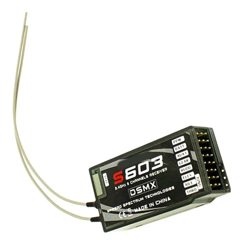 【인기 품목】Mkron DSM2 S603 모델 항공기 송신기 용 6 채널 2.4Ghz RC 수신기 Dx6i DX7 DX8 JR DSX7 DSX9