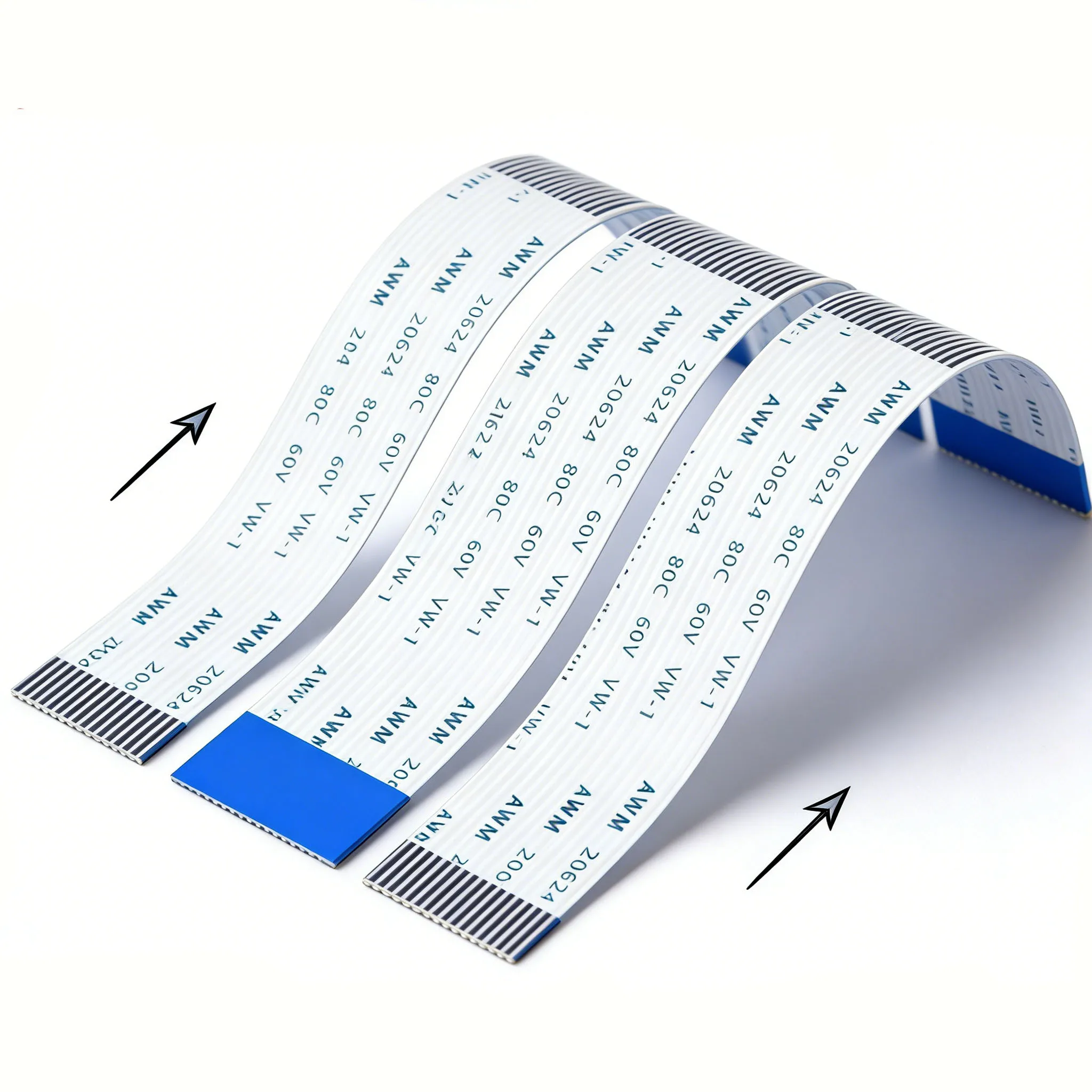 Cabo Flexível FFC FPC com Passo de 1.25mm AWM 20624 80C 60V VW-1 4-40 Pinos 500/800/1000mm Cabo de Fita Flexível para Conexão de PCB