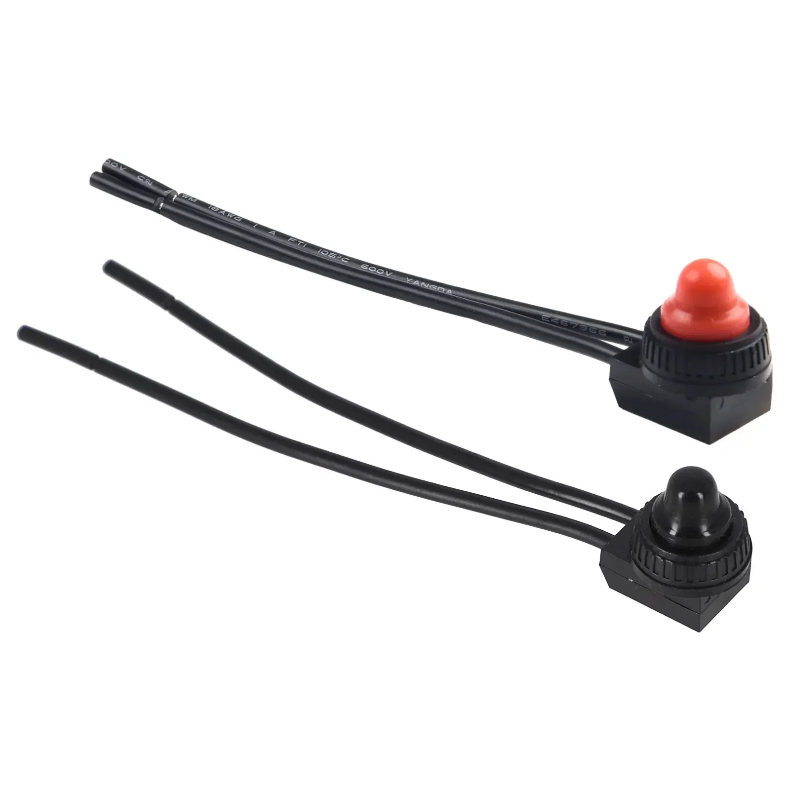 12V Waterproof Latching Push Button On-Off Switch With Leads Wire Black Red Plant Lamp Agricultural Irrigation Cultivation Switc