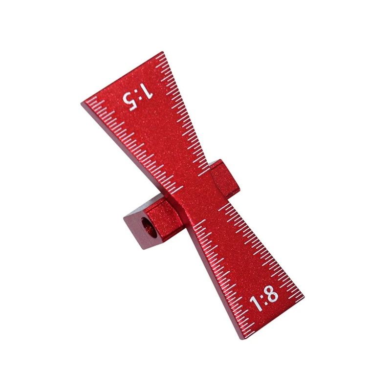 Wheel Marking Gauge Dovetail Jig Guide Marker Aluminium Alloy Scribing Tool - Woodworking 1:5 1:8, Inch/Mm Scale Ruler