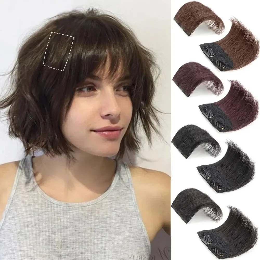 

1 пушистые синтетические невидимые бесшовные подушечки для волос на заколке, цельное наращивание волос, подкладка из натуральных волос, верхняя боковая крышка, шиньон