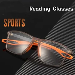 Square Reading Glasses for Men Women Ultralight Flexible TR90 Frame Presbyopia Eyeglasses Unisex Anti-blue Light Sports Eyewear