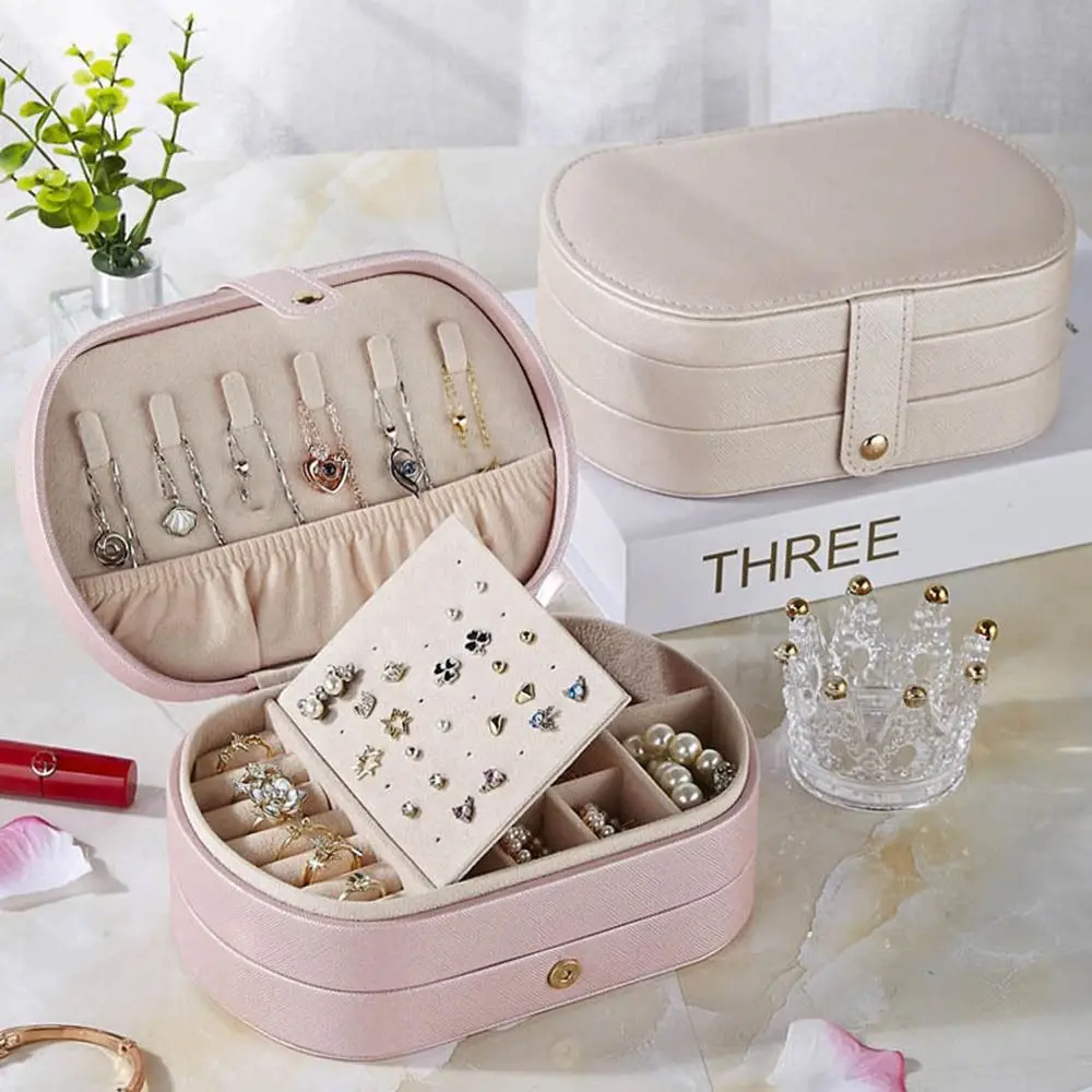 PU Leather Multi-layered Jewelry Box Anti-oxidation Waterproof Ring Earrings Storage Box Large Capacity Jewelry Storage Box