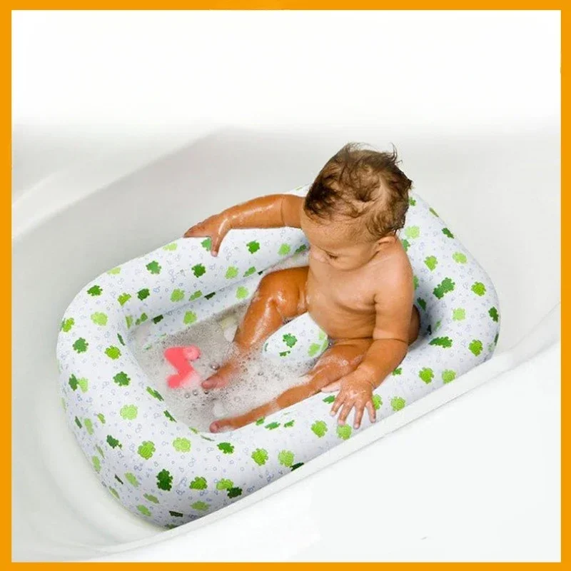 Mommy's Helper Inflatable Bathtub for Baby Toddler Saddle Horn Baby Bath Seat Keeps Baby From Sliding Foldable Bath Tub