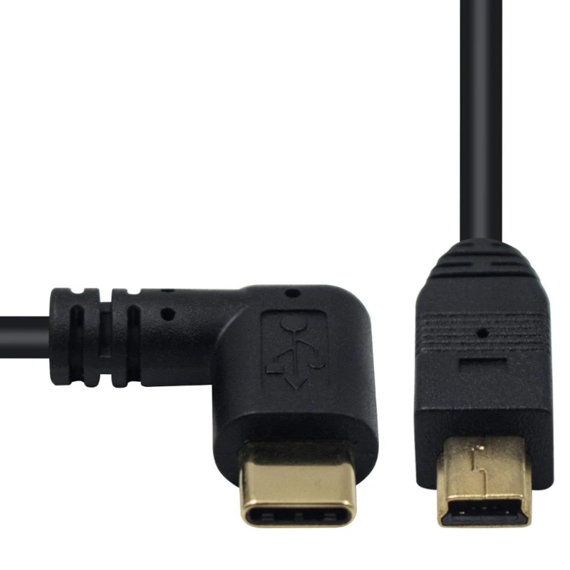 Kabel przejściowy Mini USB na typ C Konwerter USB 3.1 typu C na MiniUSB 90 stopni