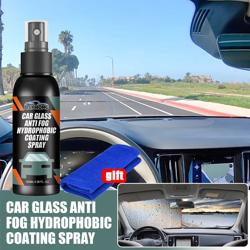 

Car Antifogging Windshield Spray Rearview Mirror Window Cleaning Stains Hydrophobic Water Drive Rain Repellent Anti-fogging