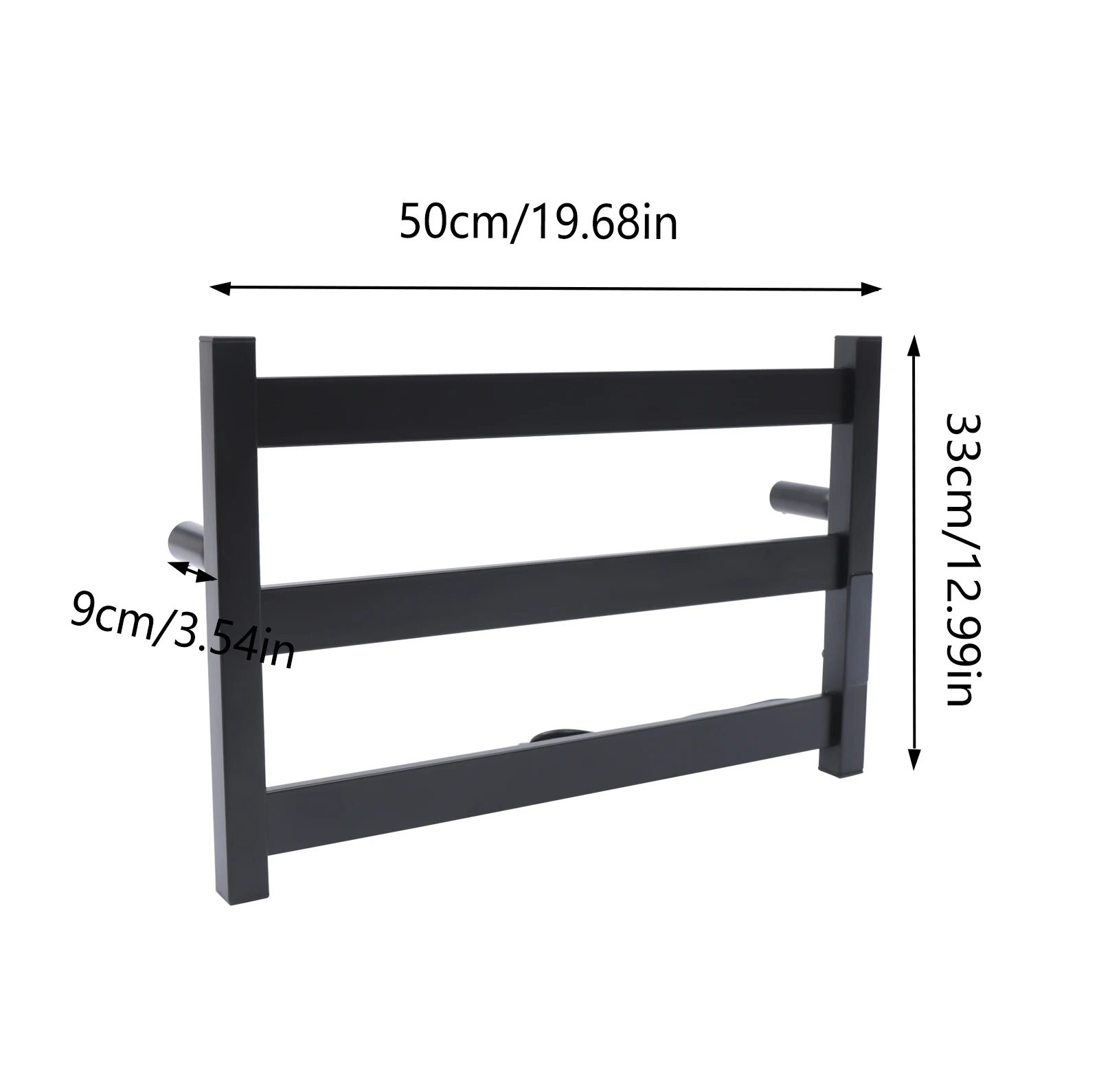 (Black) 3-Tier Heated Towel Rack, Wall-Mounted Towel Warmer Rack for Bathroom, 200W Heated Towel Rack, Temperature Range 45℃-70℃