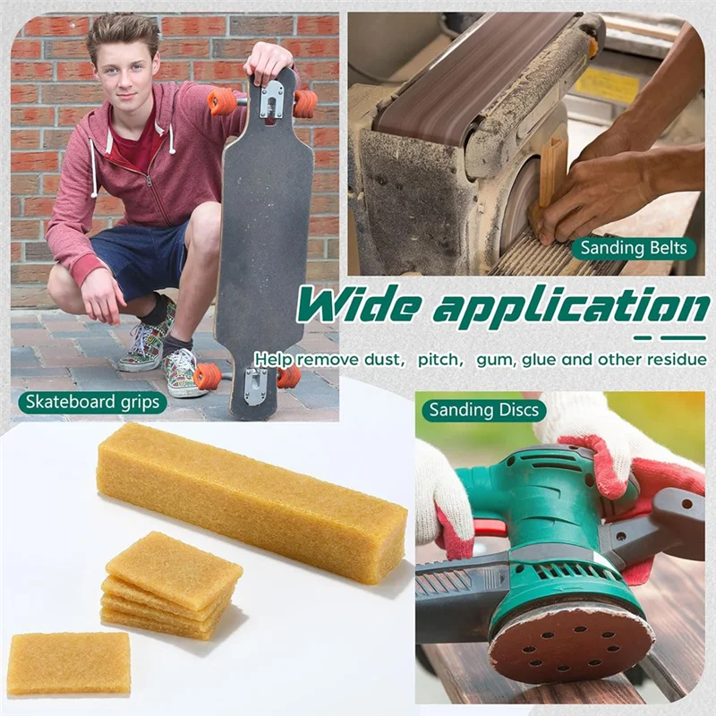 

【Hot-Selling!】2 Pack Abrasive Cleaning Stick With 8 Pk Rubber Eraser Stick For Sanding Belt Discs For Woodworking Skateboard Sho