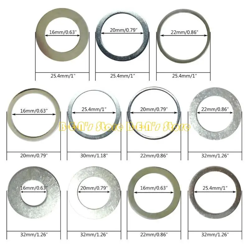 Y1AD Convenient 20/22/25.4/30/32mm Circular Blade Reduction Ring Cutting Blade Conversion Ring Woodworking Tools