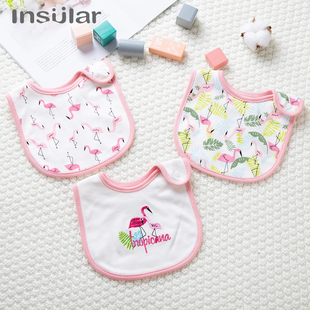 INSULAR 3PCS Nette Baby Lätzchen Cartoon Baumwolle Neugeborenen Mädchen Jungen Kleinkind Dreieck Schal Bandana Spucktücher
