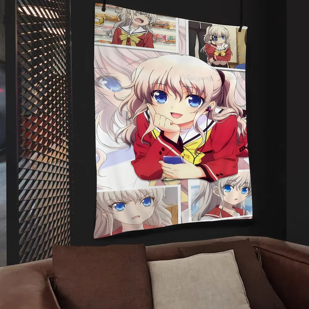 Anime Charlotte Tomori Nao Cartoon Tapestry Wall Hanging Decoration Household Home Decor