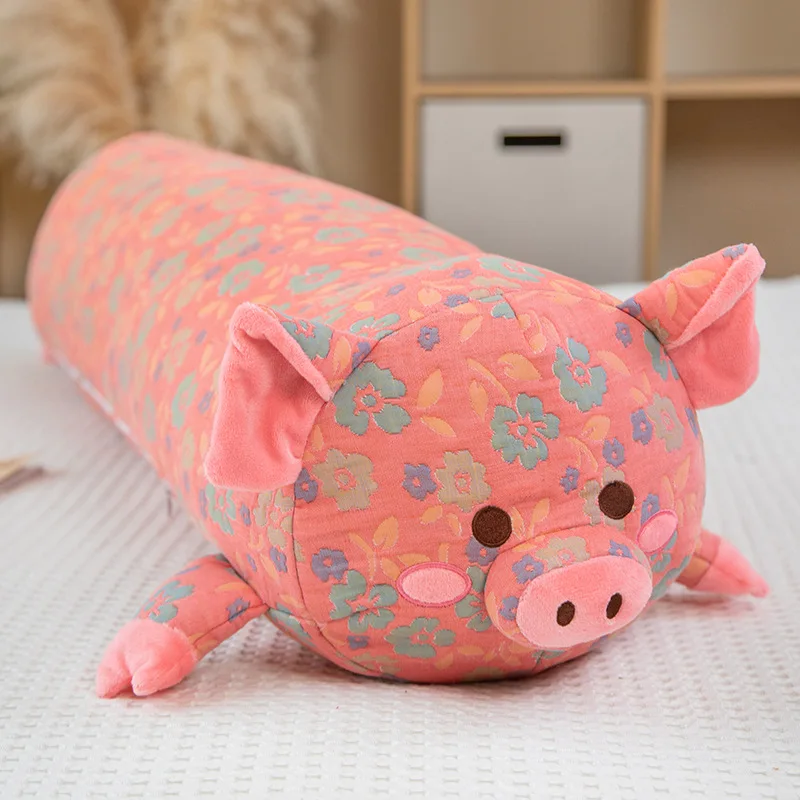 110/130cm Colorful Pig Stuffed Doll Lying Plush Piggy Toy Animal Soft Plushie Pillow for Kids Baby Comforting Birthday Gift