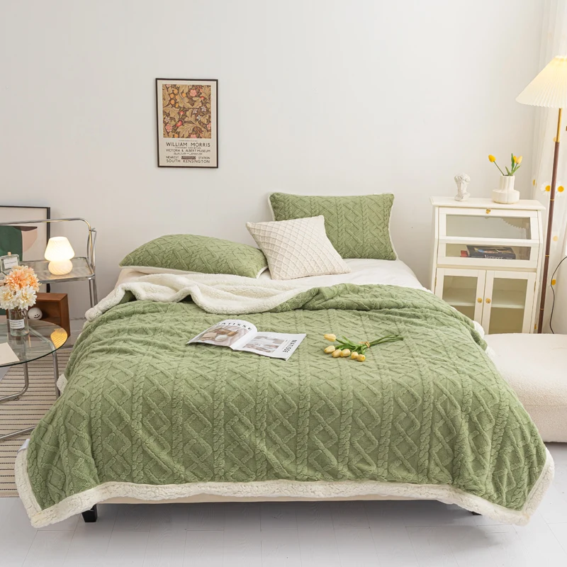 Spring Summer Warm Sherpa Blankets Solid Sofa Bed Mink Throw Bedspread Coverlet Home Office Airplane Sleeping Cover Blankets