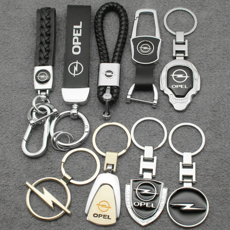 3D Metal/Leather Car Styling Keychain For Opel Corsa 2004 Astra D Combo Insignia Adam Mokka Key Chain Key Rings Auto Accessories