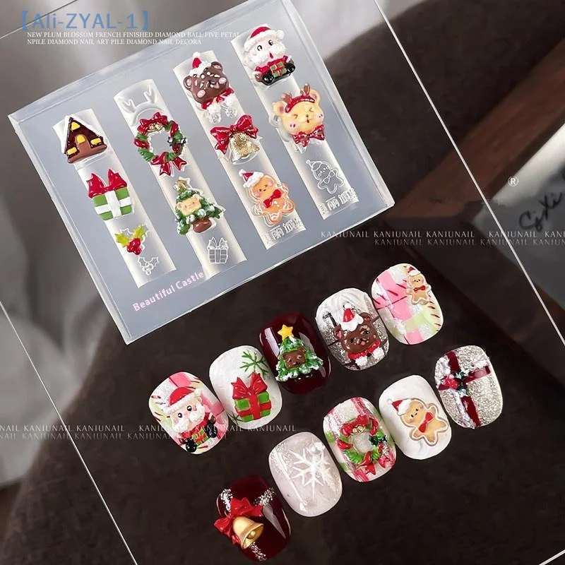 【ZYAL-1】1 Stuks Kerstsneeuwman Kerstboom 3d Nail Mold Kerstman Nail Decoraties Diy Ontwerp Siliconen Manicure Mold
