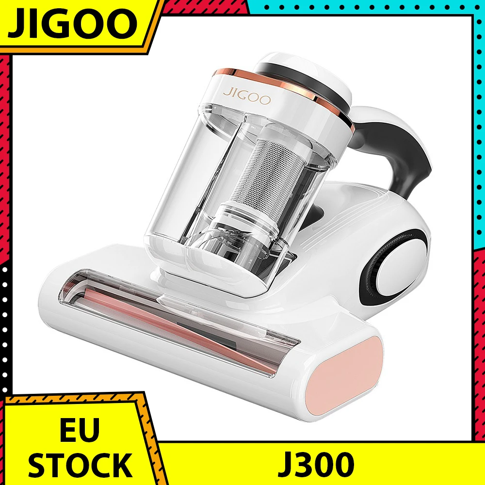 JIGOO J300 Dual-Cup Smart Mite Cleaner Bed Vacuum Cleaner 13KPa Suction Dust Mite Sensor Metal Brushroll 99.9% Removing Mites