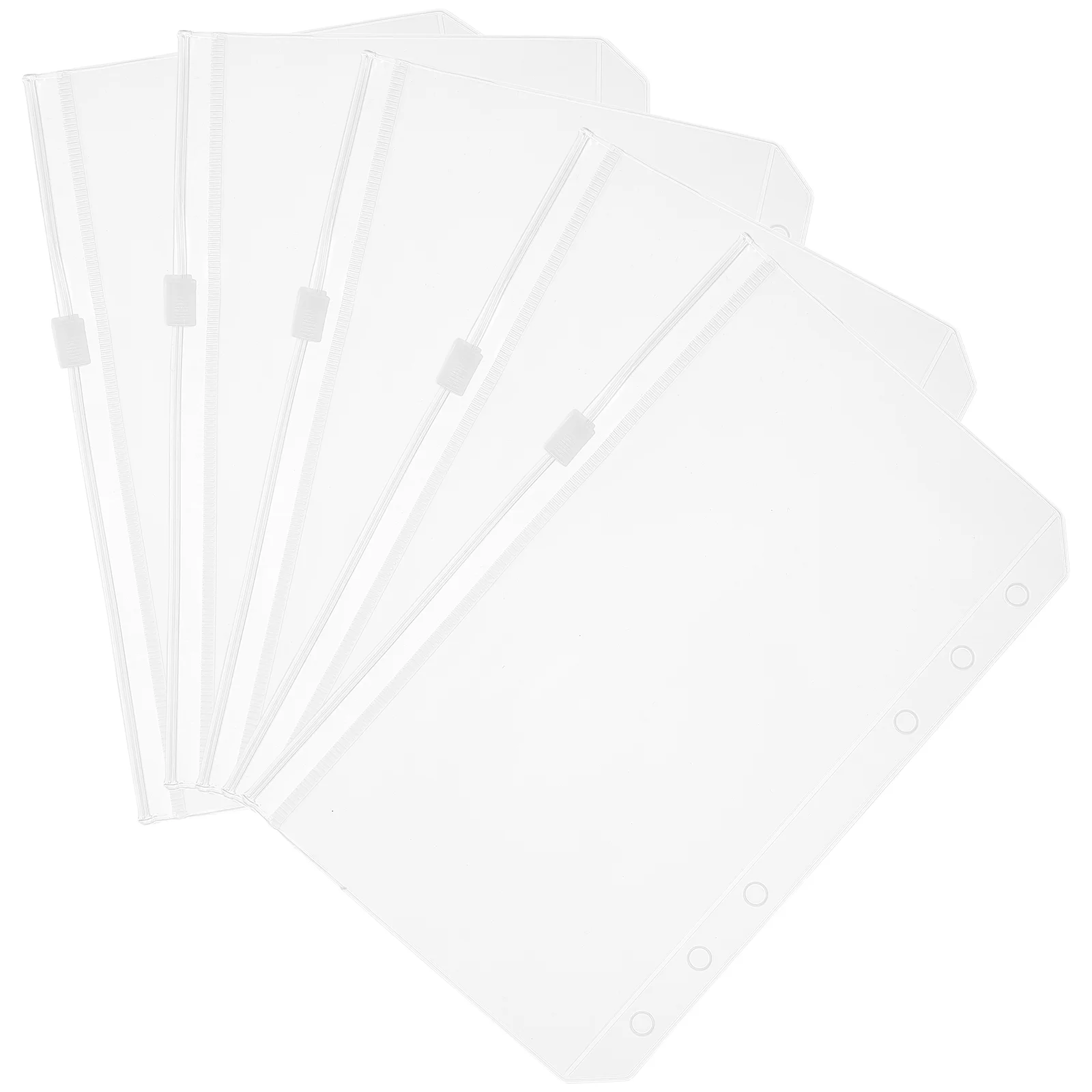 5 Pcs Storage Bag Folder A5 Binder Loose-leaf Notebook Zipper Pvc Pockets Document Pouches