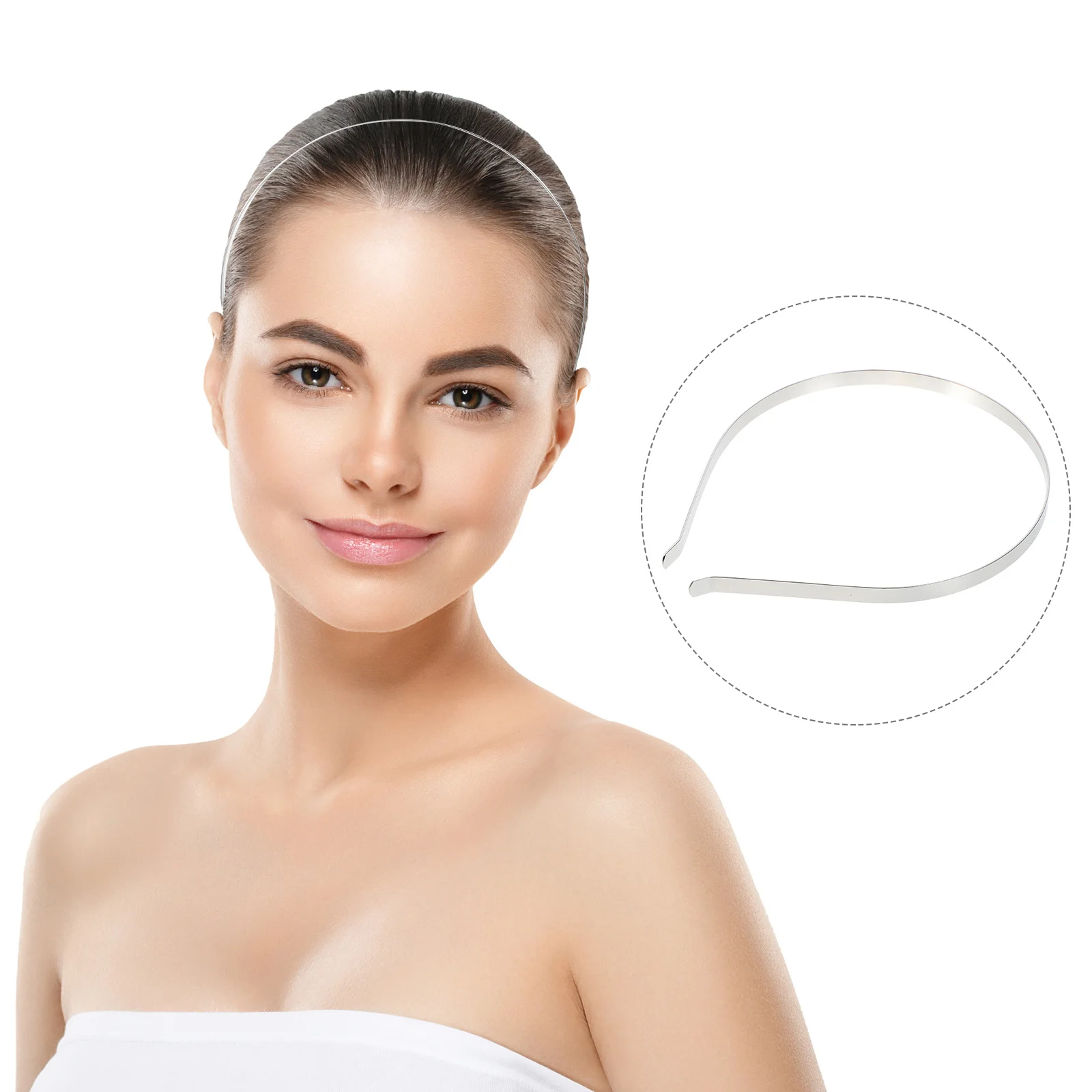 10 قطعة الفولاذ المقاوم للصدأ 7 مللي متر عقال الفضة المرأة الفتيات مشبك شعر هيرباند أنيقة لحفلات الزفاف حفلة موسيقية اكسسوارات