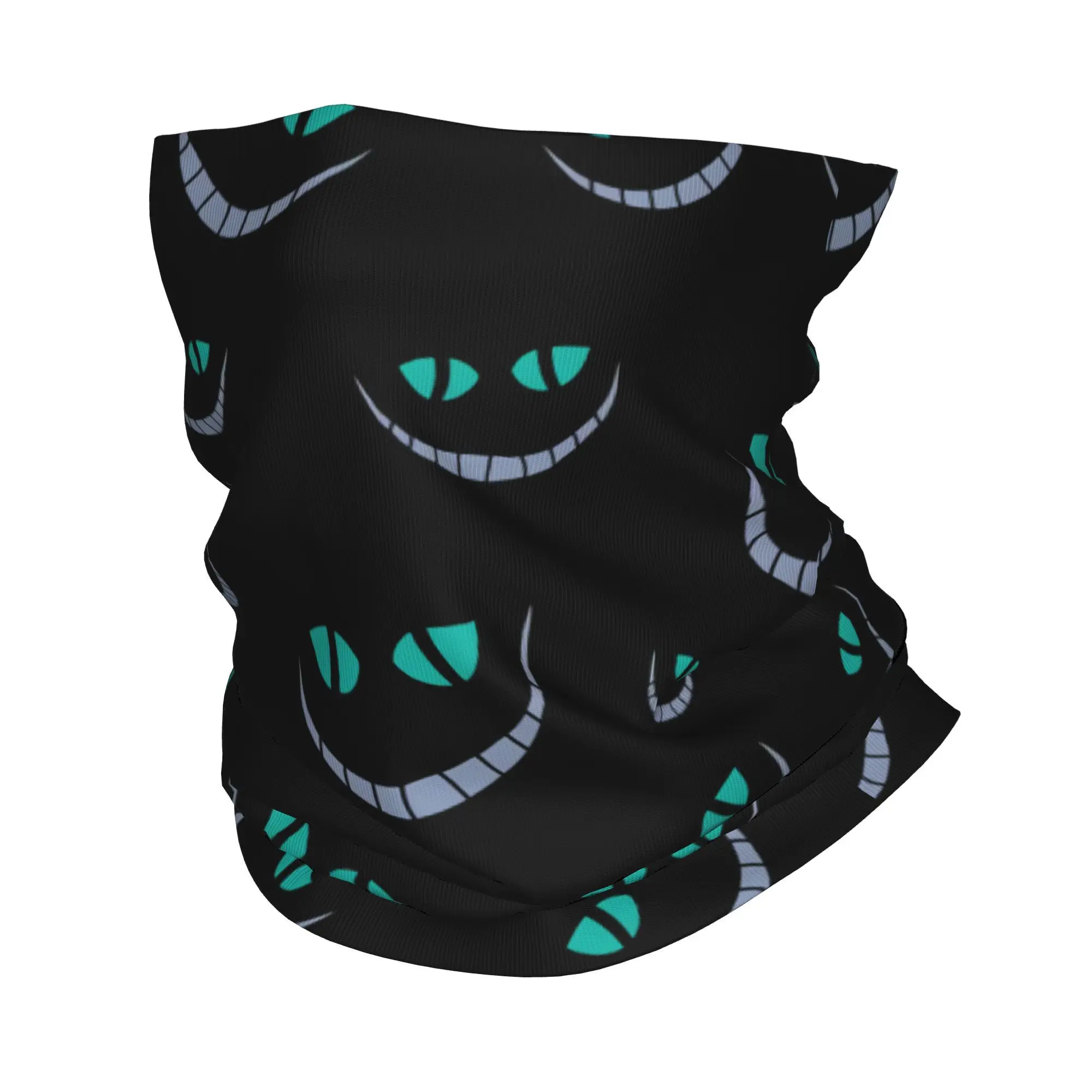 

Custom Cheshire Cat Face Cartoon Bandana Winter Neck Warmer Women Windproof Wrap Face Scarf for Ski Gaiter Headband