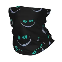 Custom Cheshire Cat Face Cartoon Bandana Winter Neck Warmer Women Windproof Wrap Face Scarf for Ski  Gaiter Headband