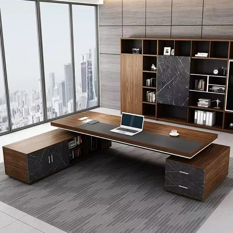 Factory Direct 2026 Modern Office Executive Desk Classic L-Shaped Boss Desk for Home Dining School or Bedroom Use