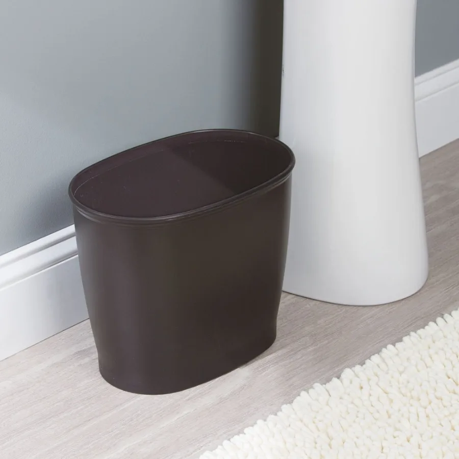 

Kent Oval Waste Can for Bathroom Bedroom Office Use - Bronze Finish, Compact Design, Silent Close Lid, Rust-Resistant Metal Con