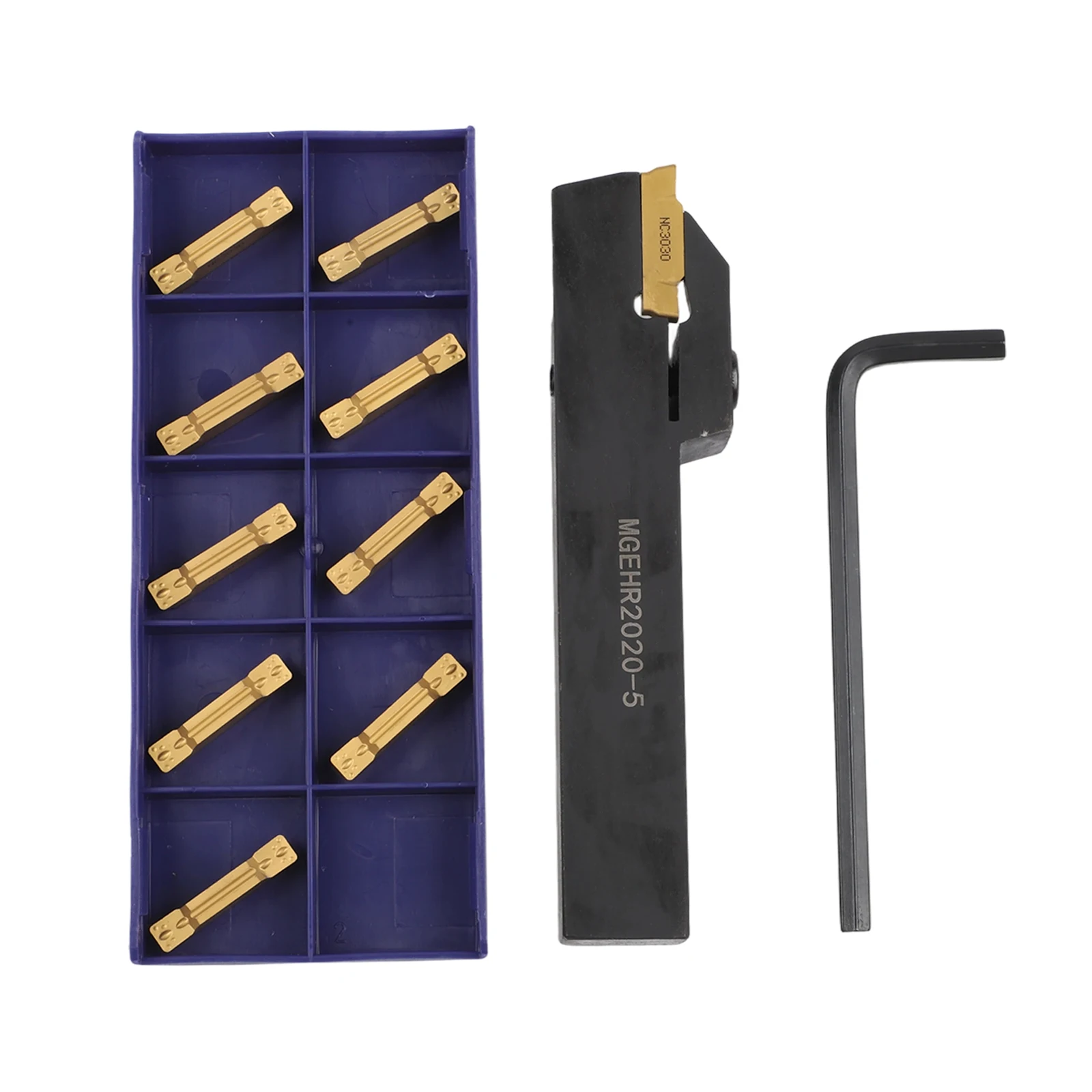 MGEHR2020-5 External Grooving Tool Holder With 10pcs MGMN500-M Carbide Inserts For CNC For Lathe Turning Steel Stainless Iron