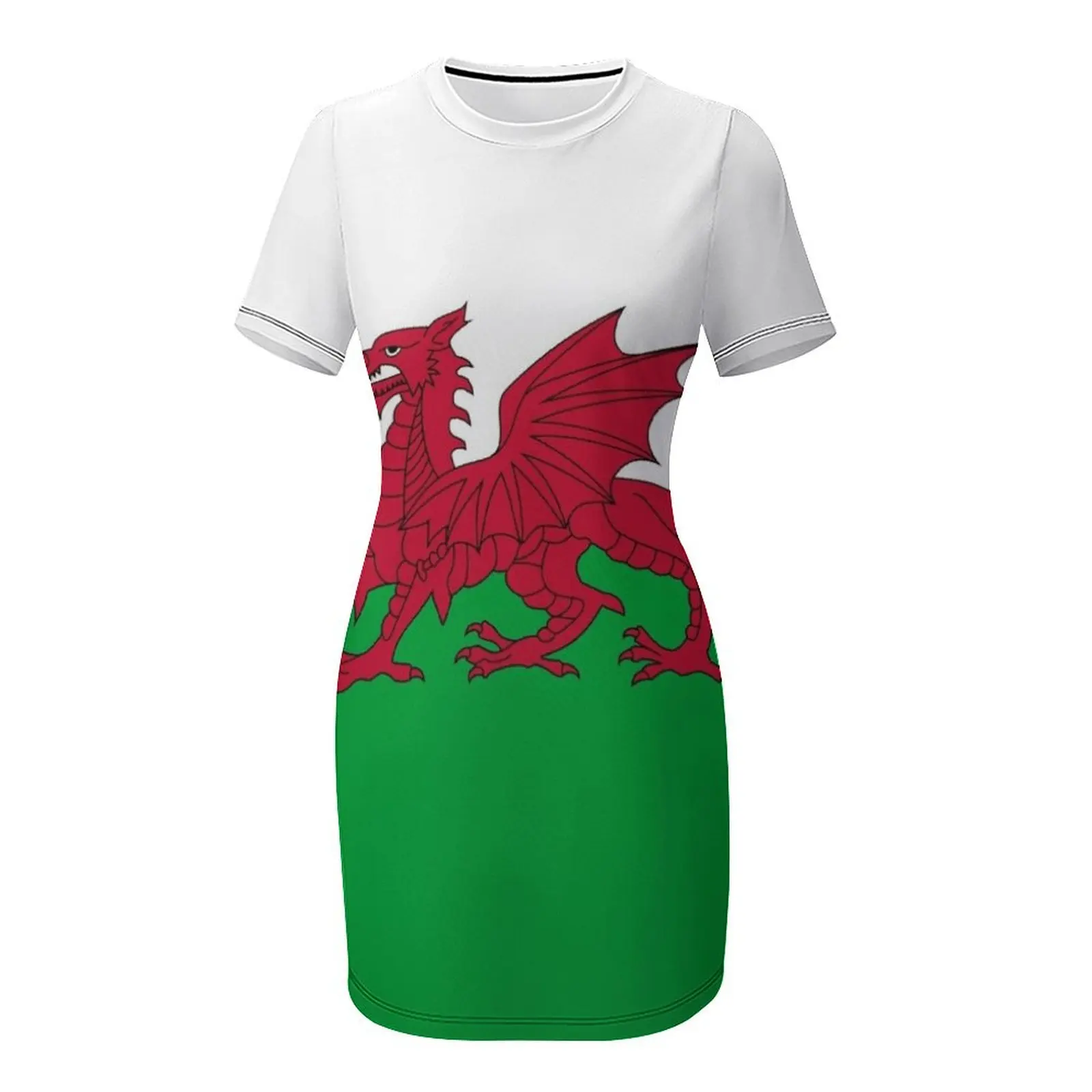 Welsh Vlag Van Wales Jurk Met Korte Mouwen Zomer Outfits Voor Dames 2024 Dames Zomerjurk 2024