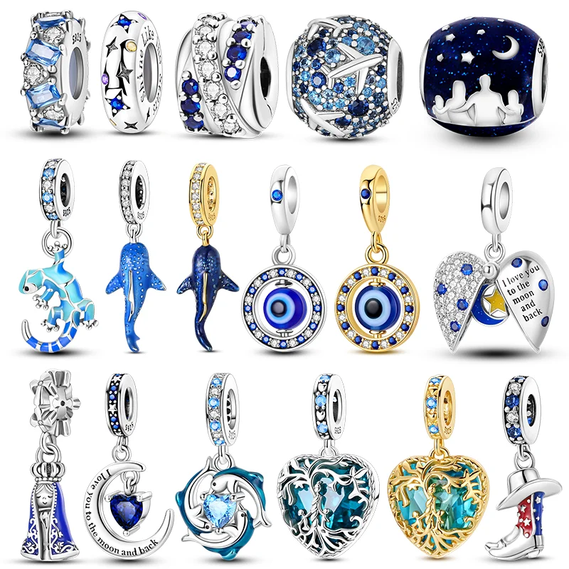 Abalorios de Plata de Ley 925 con Diseño de Árbol de la Vida, Delfín y Gecko, Compatibles con Pulseras Originales, Joyería para Mujer, Regalo DIY