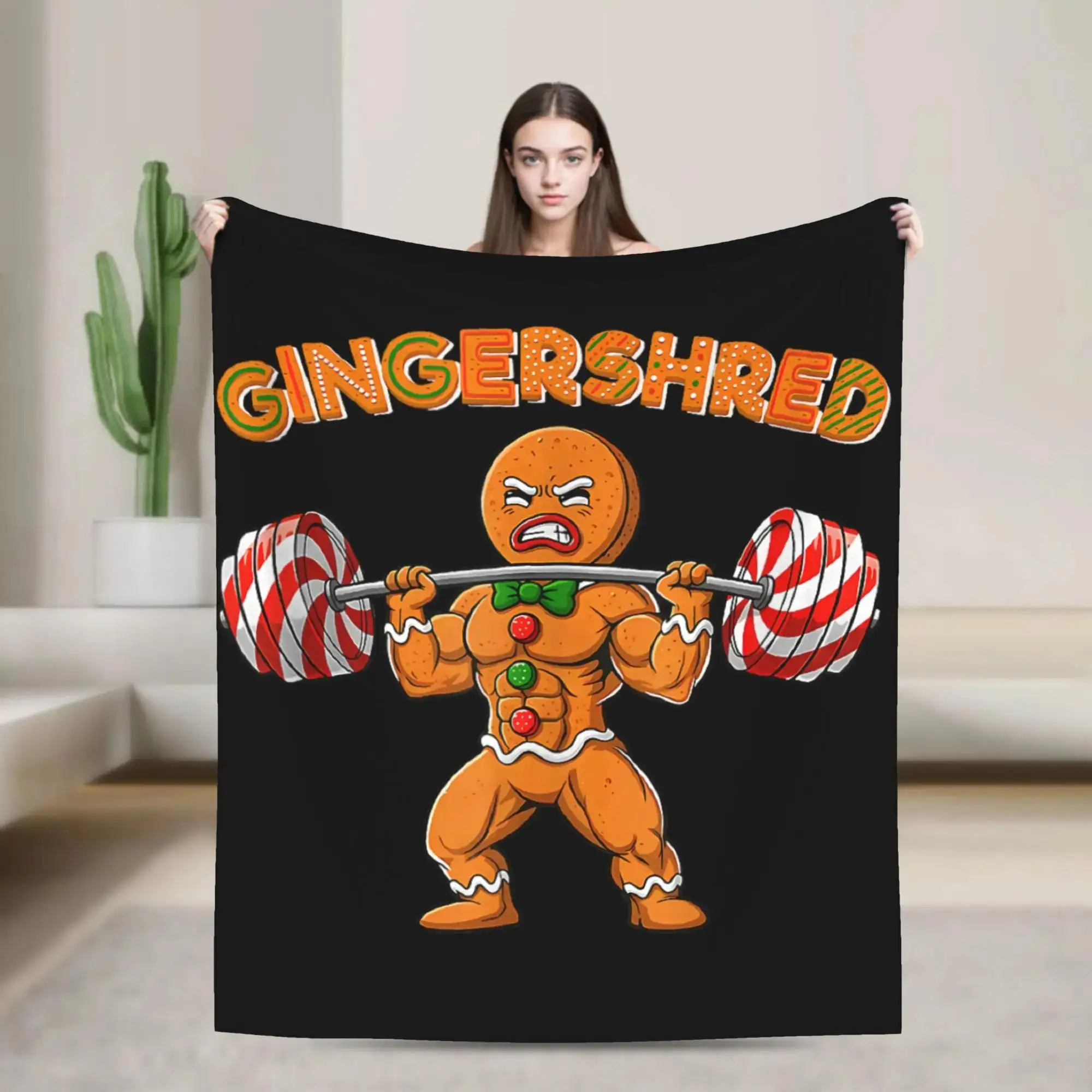 

Плюшевый плед Gingershred с забавным имитационным изображением кулаковатого человека-бодибилдера, мягкий и удобный, для кровати, уличный стиль