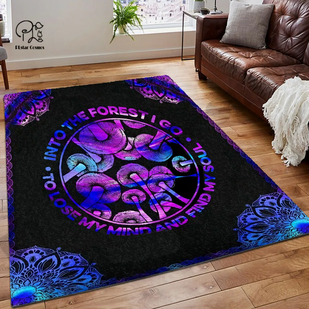 PLstar Cosmos Mushroom Psychedelic Area Rug 3D Printed Room Rug Mat Floor Anti-slip Large Rug Carpet Home Decoration