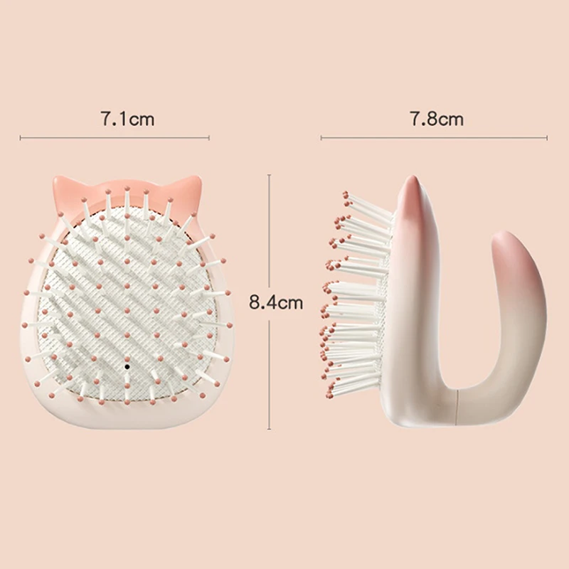 3D воздушная подушка с мультяшным котом, массажная женская кожа головы, специальные длинные волосы, вьющиеся волосы, артефакт, домашняя пушистая расческа, расческа с подушкой безопасности