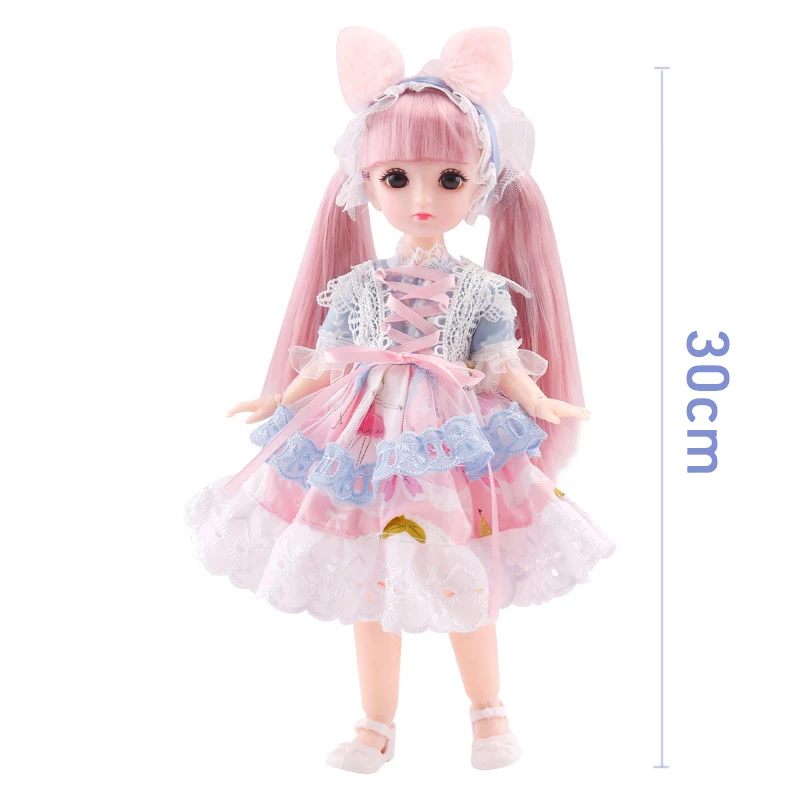 Volledige Set 1/6 Bjd Poppen Voor Meisjes 30Cm Anime Pop 23 Gezamenlijke Beweegbare Lichaam Met Rok Hoed Hoofdtooi Dress Up Diy Speelgoed Reborn Kawaii