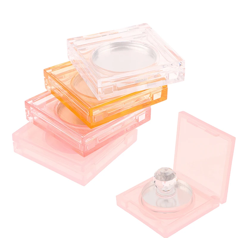 Kwadratowe pudełko na perfumy w kremie róż do policzków rozświetlacz korektor pusta obudowa z aluminiową płytką plastikowy pojemnik na kosmetyki przezroczysta kosmetyczka